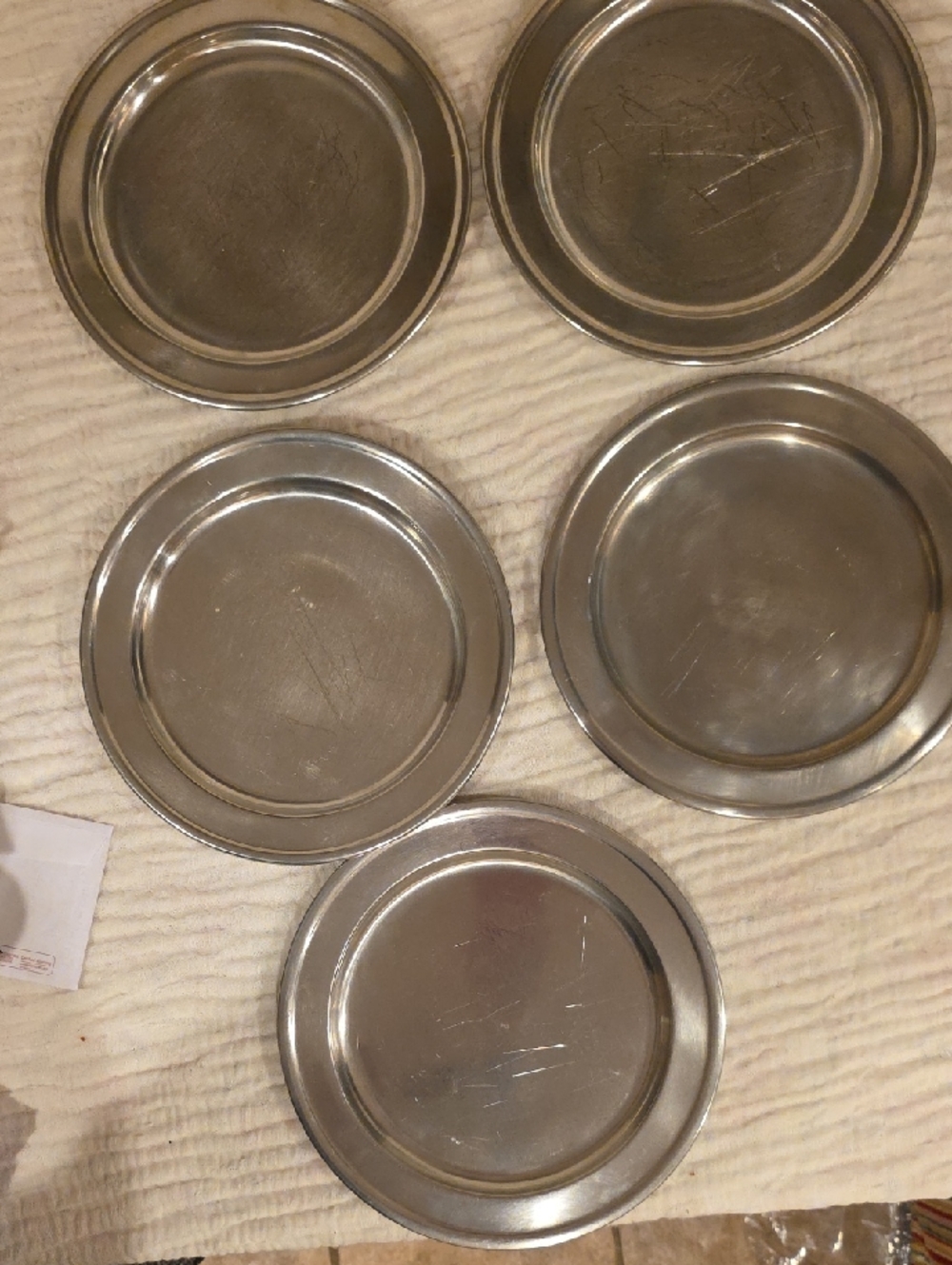 5 Woodbury pewters 10.5 inch pewter plates